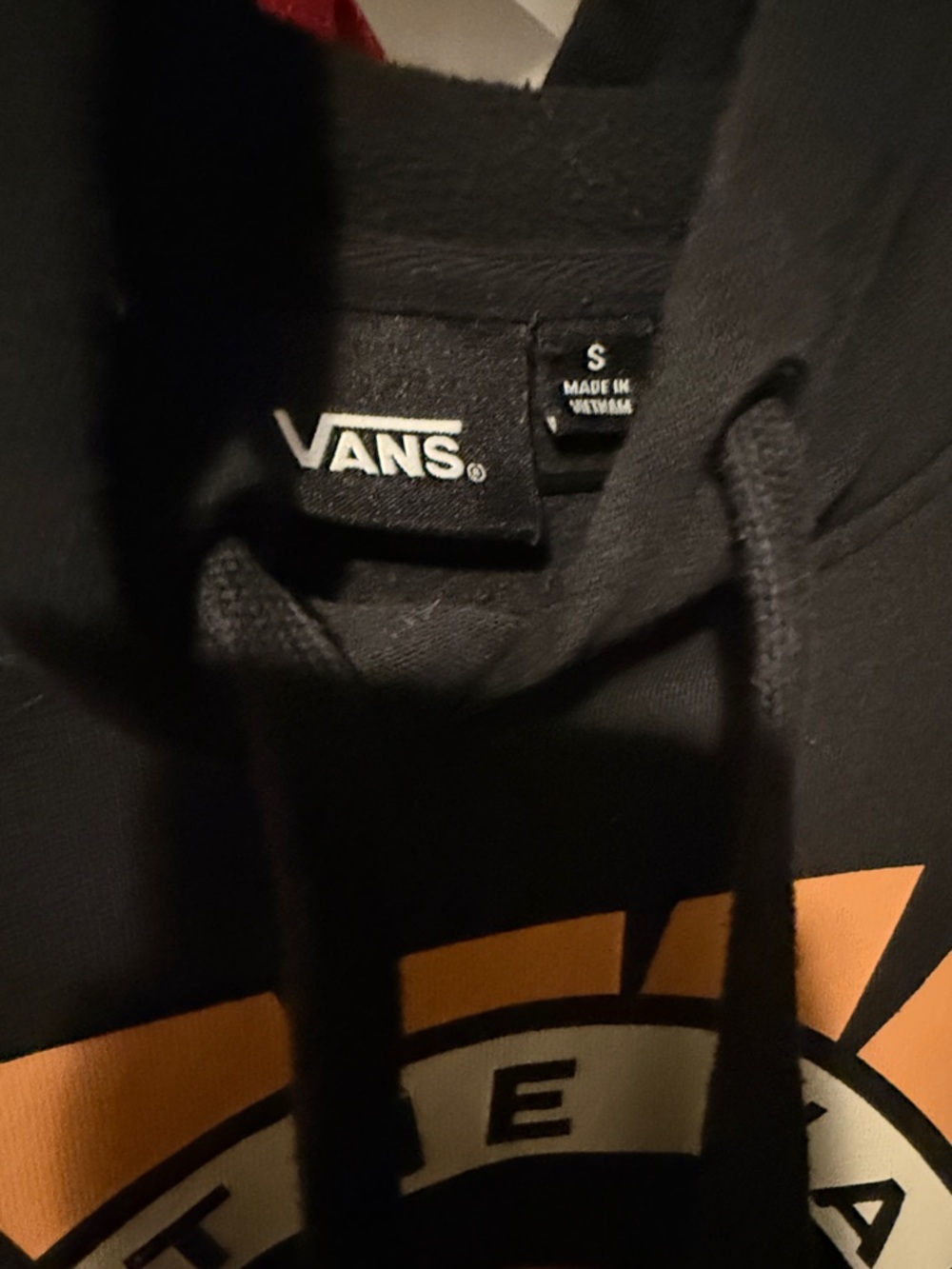 Vans Black Hoodie with Orange and Cream Graphic - Picture 5 of 5